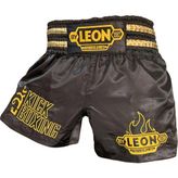 By Leon 1982 Leon Kick Boxing Nakışlı Kick Boks Şortu Siyah - M