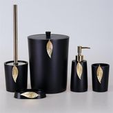 By Selim Siyah Altın 5 Parça Polyester Banyo Seti Leaf Banyo Seti