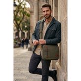 byhakan GK61 Kanvas (pamuk) POSTACI ÇANTASI ÇOK BÖLMELİ ÜNİVERSİTE OMUZ ÇANTA MACBOOK TABLET ÇANTA HAKİ