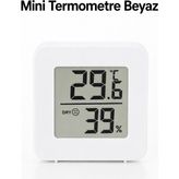ByKurt Mini Dijital Termometre Higrometre Sıcaklık Nem Ölçer Beyaz 4,5x4,5 cm