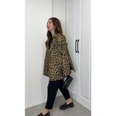 bysedaortac Leopar Astarlı Oversize Blazer Ceket - Standart