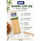 BYTA Bambu Çöp Şiş 100 adet 30 cm Yüksek Kaliteli
