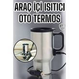 byzm KESGİN MARKET ® Araç İçi Çelik Su Isıtıcı Termos Bardak Çakmak Girişli Kupa Görünümlü