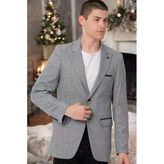 C9058 Dewberry Erkek Ceket-Düz Gri