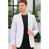 C9059 Dewberry Erkek Ceket-Düz Beyaz