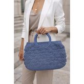 Çağ Moda Aksesuar El Yapımı Örgü Çanta - Mavi