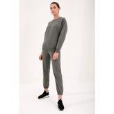 Çağla Basic Pamuklu O Yaka Oversize Lastik Paça Kadın Eşofman Takım - 95287