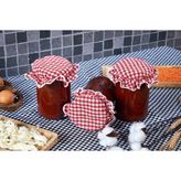 Caka Home 3'lü Kumaş Kavanoz Kapağı Ekose Desen Kırmızı - 11 ml