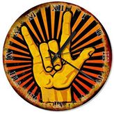 Cakasaat Eski Zeminde Rock And Roll Devil's Horn Duvar Saati