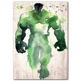 Cakatablo Ahşap Tablo Eski Sulu Boya Yeşil Dev Hulk Görseli