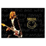 Cakatablo Ahşap Tablo Nirvana Kurt Cobain Elektrogitar Smiley