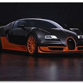 Cakatablo Ahşap Tablo Siyah Turuncu Bugatti