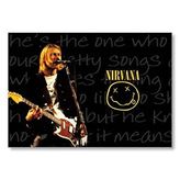 Cakatablo Nirvana Kurt Cobain Elektrogitar Smiley Mdf Ahşap Tablo