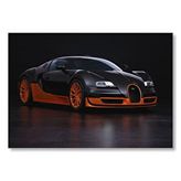 Cakatablo Siyah Turuncu Bugatti Mdf Ahşap Tablo