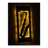 Çakra Saksafon Led Işıklı Ahşap Tablo (70X28Cm)