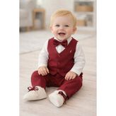 Calide Baby&kids Erkek Bebek Kravat-Papyonlu Mevlüt Takımı - 12 Ay - Bordo