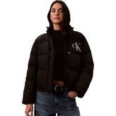 Calvin Klein Bayan Mat MW Patch Logo Down Pufferlv047H507G Ceket, Siyah, M