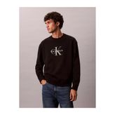 Calvin Klein Erkek %100 Pamuklu CK Logolu Yuvarlak Yakalı Uzun Kollu Siyah Sweatshirt