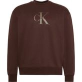 Calvin Klein Erkek Kahverengi Calvin Klein Ls Eu 350TERRY Monologo Cn Swtsh Erkek Kahverengi Sweatshirt