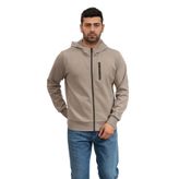 Calvin Klein Erkek Kapüşonlu, Fermuarlı Sweatshirt, Gri, M Beden
