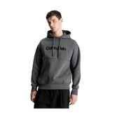 Calvin Klein Erkek Kapüşonlu Sweatshirt, Raised Embroidered Logo, Gri, S Beden