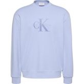 Calvin Klein Erkek Mavi Calvin Klein Ls Eu 350TERRY Monologo Cn Swtsh Erkek Mavi Sweatshirt - Buz Mavisi - XL