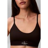 Calvin Klein Kadın Pamuklu Dolgusuz Logo Etiketli Elastik Bel Bantlı Siyah Büstiyer LV00QF8814-UB1 - XL