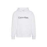 Calvin Klein Regular Fit Yazı Baskılı Kapüşonlu Sweatshirt, L, LV14LD229G, Bright White, erkek