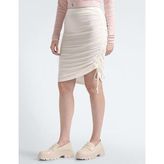 Calvin Klein Side Gathering Skirt Etek - Beyaz