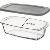 Cam Ekmek Pişirme Tavası Kapaklı, Dikdörtgen, 1800ML, 27X14X7.1CM, Mikrodalga Fırına Uygun, Kilitlenebilir Saklama Kabı - Şeffaf