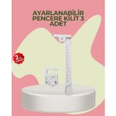 Cam Pencere Açılma Kontrol Kilidi Kolay Montaj 3’lü