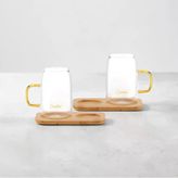 Cambu Bambu Tabaklı Borosilikat Kupa Seti 4 Parça – 2X280 Ml Kupa + 2 Bambu Tabak