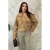 Camel Kuşgözlü Kaşe Kaban