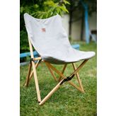 CampCrafted Ahşap Katlanır Kamp & Bahçe Sandalyesi - Gri