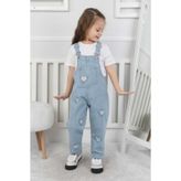CANAN ÇAKMAK Kız Çocuk Pamuk Denim Slopet Askılı Kot Tulum Mavi