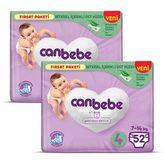 Canbebe No:4 Maxi 104 Adet Bebek Bezi