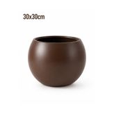 CANBOTANİK 30x30 cm Espresso Küre Saksı | Premium Plastik | Modern Dekoratif Tasarım Kahverengi Saksı (İç Hazneli)