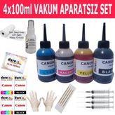 Canon İp2600 Mp140 Mp190 (Pg 37 Cl 38) Kartuş Mürekkep Dolum Seti 4X100ml Renk