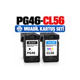 Canon PG46 CL56 Muadil Kartuş Seti 2'li E204 E304 E3140 E3340 E3440 E3640 E404 E414 E4240 E464 E474 E484