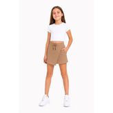 cansınmini Bej Kız Çocuk Beli Lastikli Basic Okul Şort Etek 24741