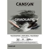 Canson Graduate Mixed Media Grey A5 220 g 30 Yaprak Defter