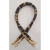 Çanta Aksesuar Çift Kordon Çanta Sapı Leopar Light Gold Metalli