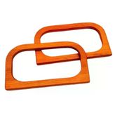 Çanta Aksesuar D Model 14X8 cm Taba Renk Ahşap Çanta Sapı