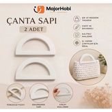 Çanta Sapı 2Li Set Örgü Ve Tığ İşi Çanta Sapı 14X8 Cm Beyaz