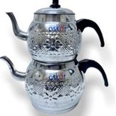 Çapar Group Motifli No 6 Beyaz Çaydanlık