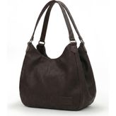 Cappadocia Vintage 5086 Myra Kadın Dumanlı Tozlu Kahve Pu Deri Günlük Omuz Çantası Üç Bölmeli Hobo Tote El Çantası - 00Kahverengi