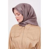 Cappuccino Çizgili Twill İpek Eşarp