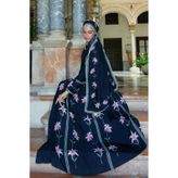 carell Blooming Floş Abaya Siyah