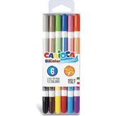 Carioca 42269 Keçeli Kalem Bicolor 6Lı