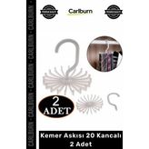 Carlburn #askı Gardırop Dolap Içi Düzenleyici Organizer Döner Kravat Kemer Askısı 20 Kancalı 2 Adet - Tek Ebat - Çok Renkli